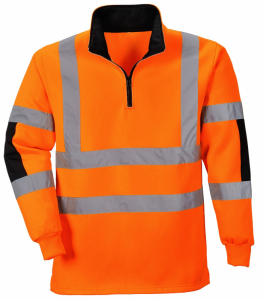 High Visibility Xenon Orange Quarter Zip Sweatshirt